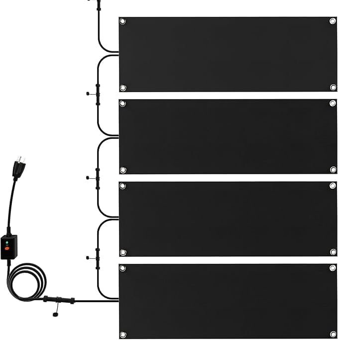 NexiPro Snow Melting Mats, Heated Outdoor Mats for Walkways, Electric Snow Melting Mats for Decks and Sidewalks, Trusted No-Slip Snow and Ice Melt Heated Sidewalk Mat (10 x 30) 4PCS - Image 1